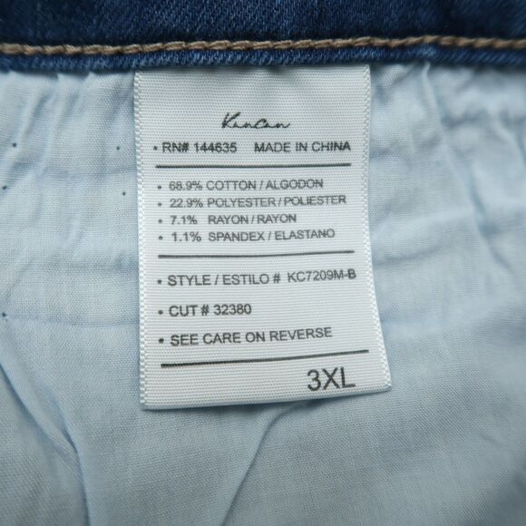 KanCan Jeans Women's Size 3XL Blue Mid-Rise Skinny Denim 29.5" Inseam Distressed - Picture 7 of 14